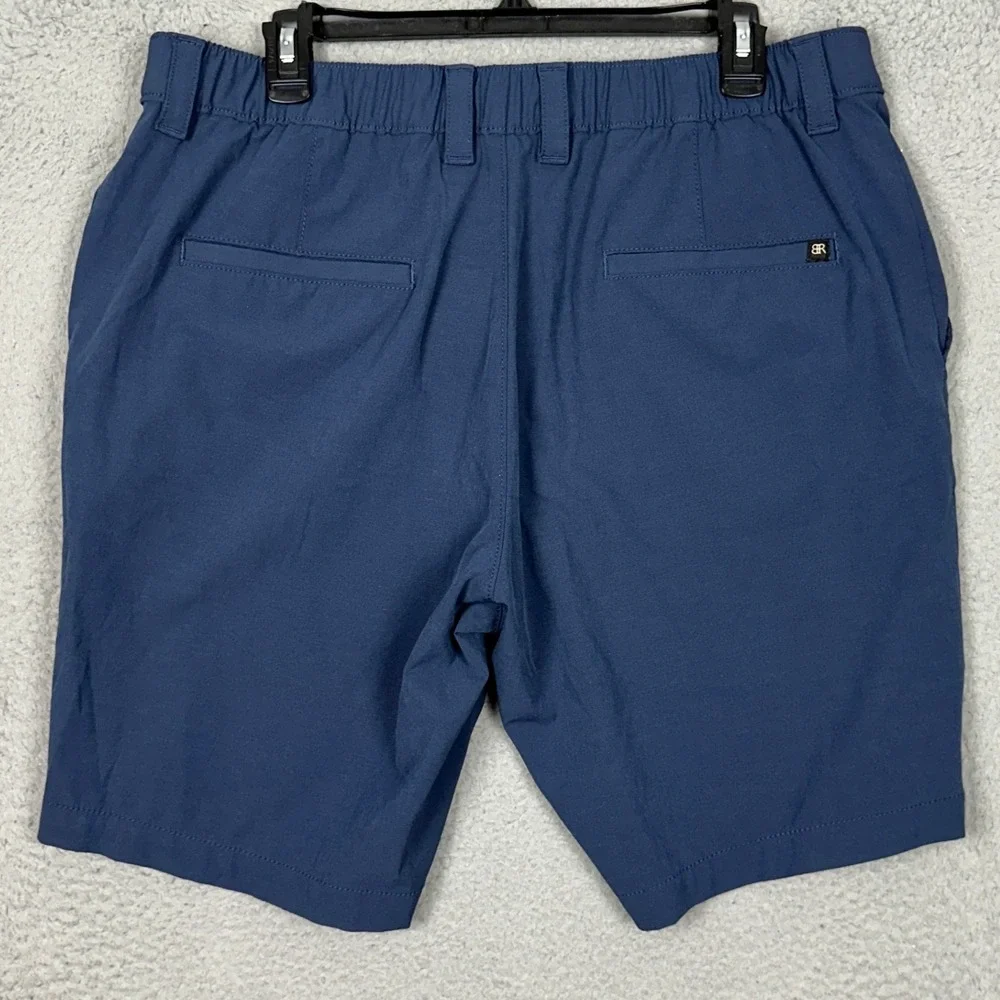 Banana Republic Shorts Mens 36 Performance Navy Blue Stretch Flat Front Pockets